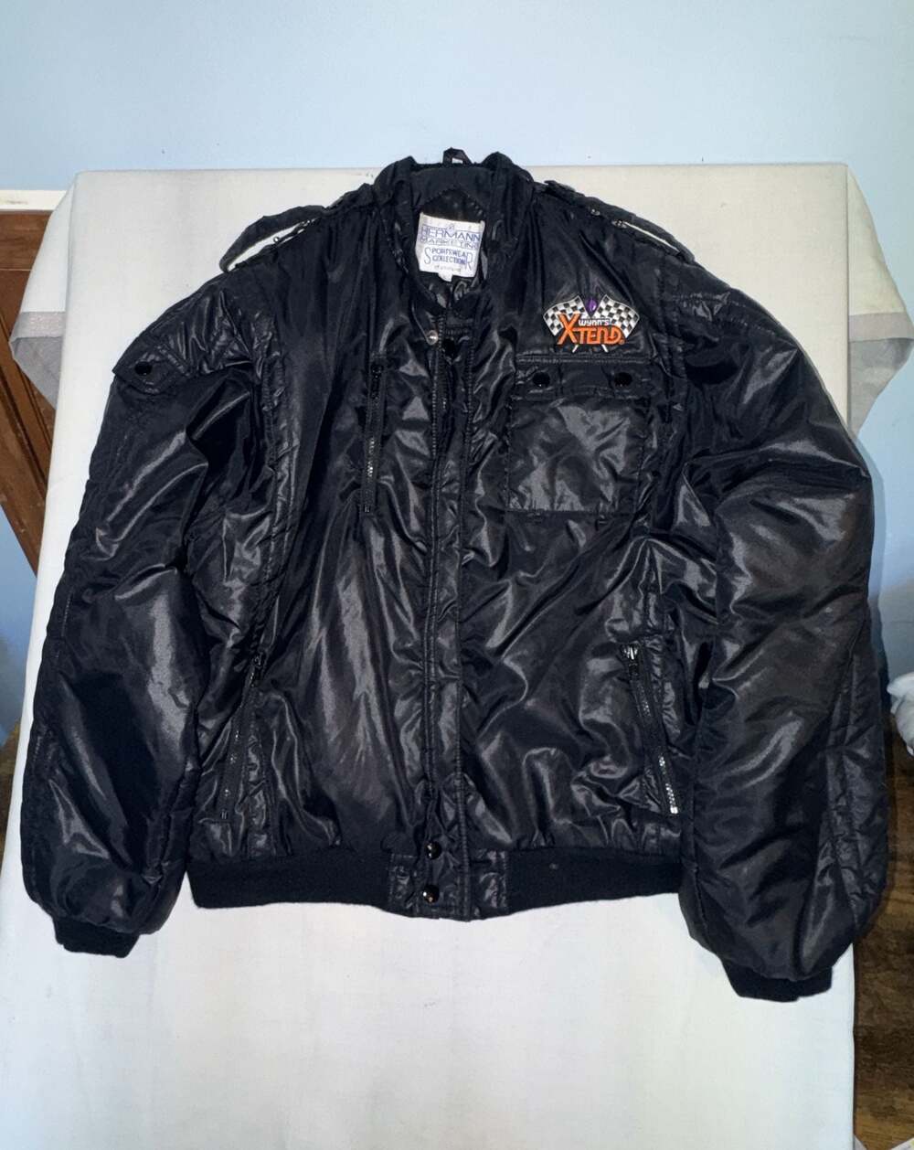 Hermann Marketing Sportswear Collection Wynn's Xtend Black Racing Bomber Jacket